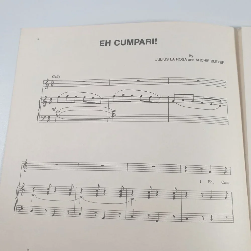 EL CUMPARI 1990 Vintage Sheet Music Piano Voice Guitar Easy Listening